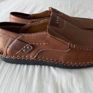 SHAIRE Mens casual leather loafers 11,HOLLOW crew  & new SPX fit socks